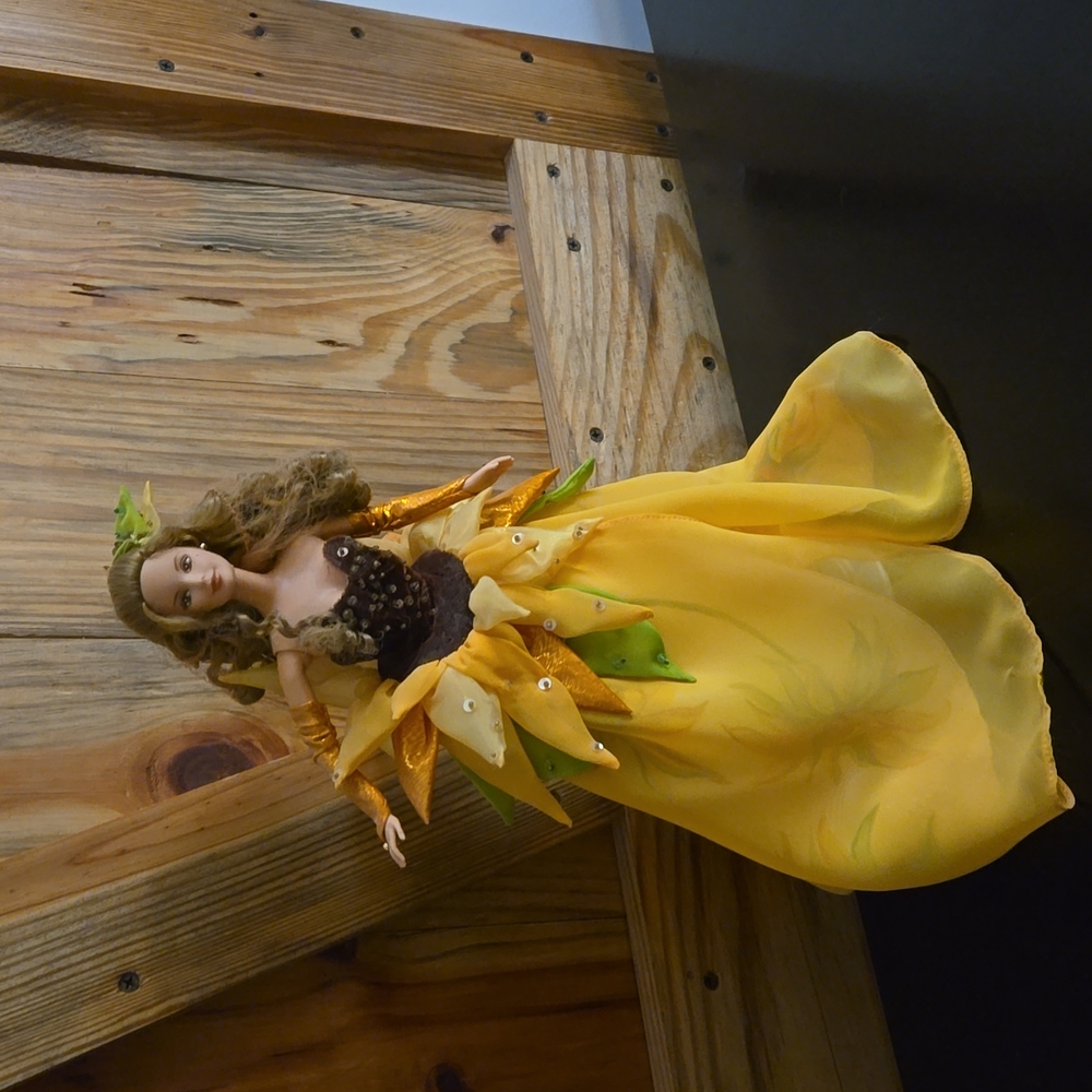 Sunflower Barbie inspired by work by Van Gogh. PRICE REDUCED